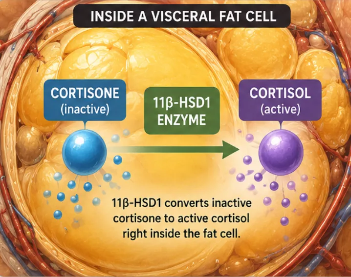 ไขมันที่หน้าท้องสร้าง Cortisol ได้เอง?